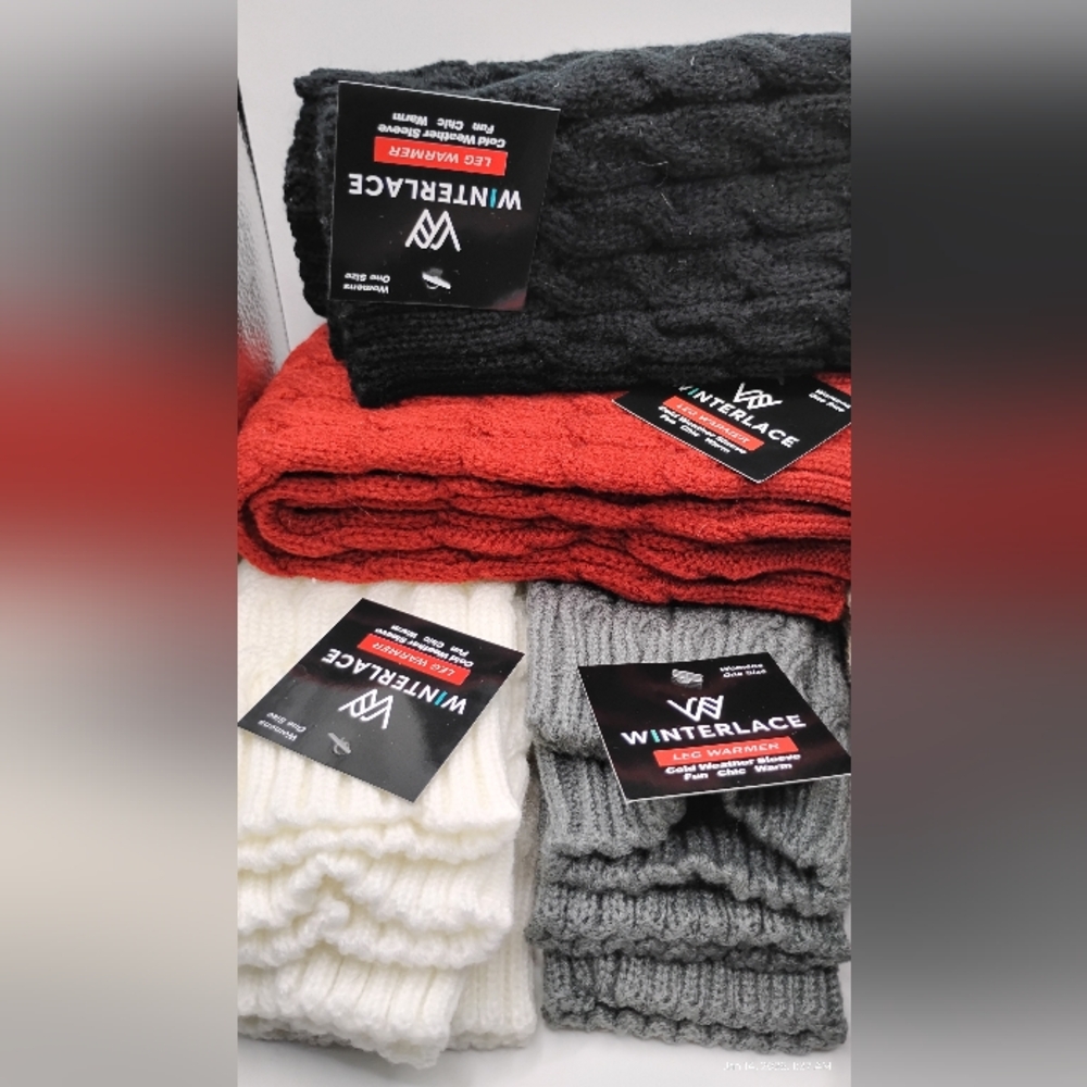 6 Piece Winterlace Knit Leg Warmers - Picture 2 of 3